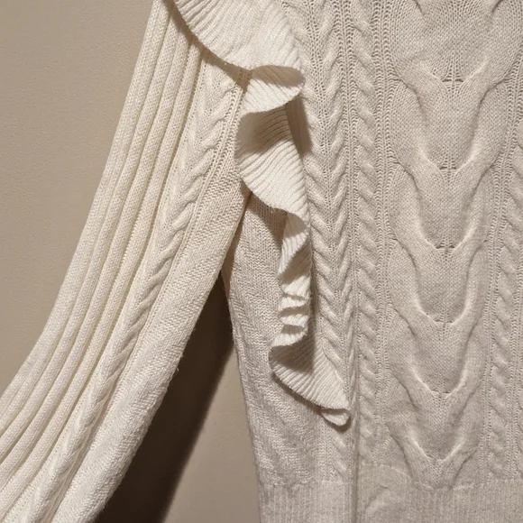 White Ruffled Sweater - Picture 2 of 5